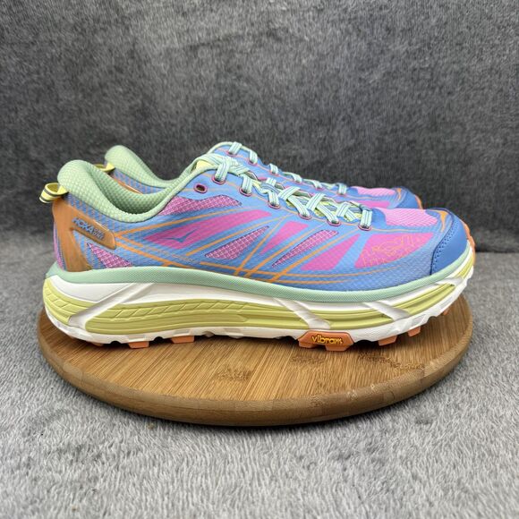 Hoka One One Mafate Speed 2 Shoes Mens Size 10.5 Blue Pink Trail Running Vibram - Picture 1 of 10